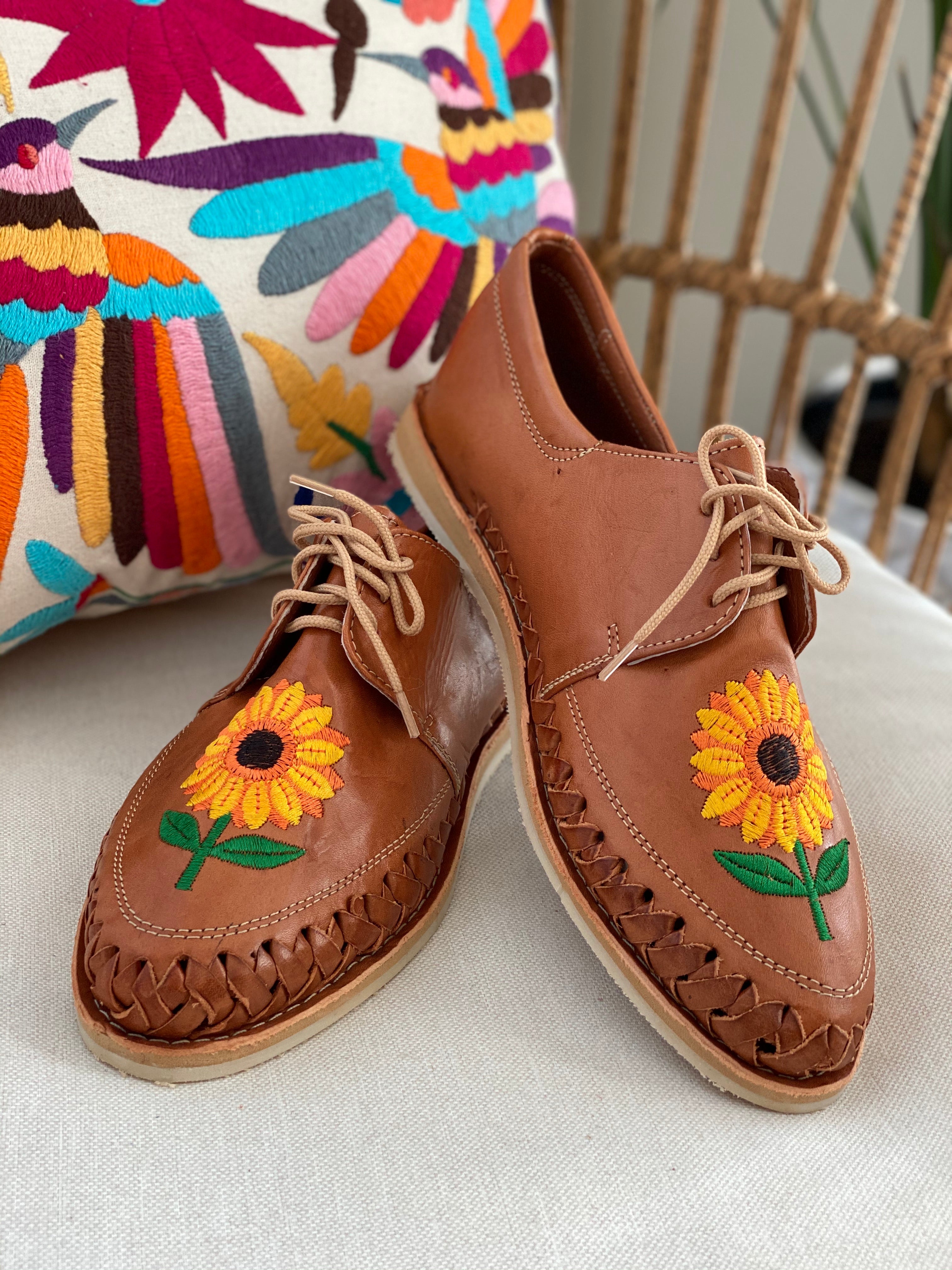 Sunflower Embroidered Loafers