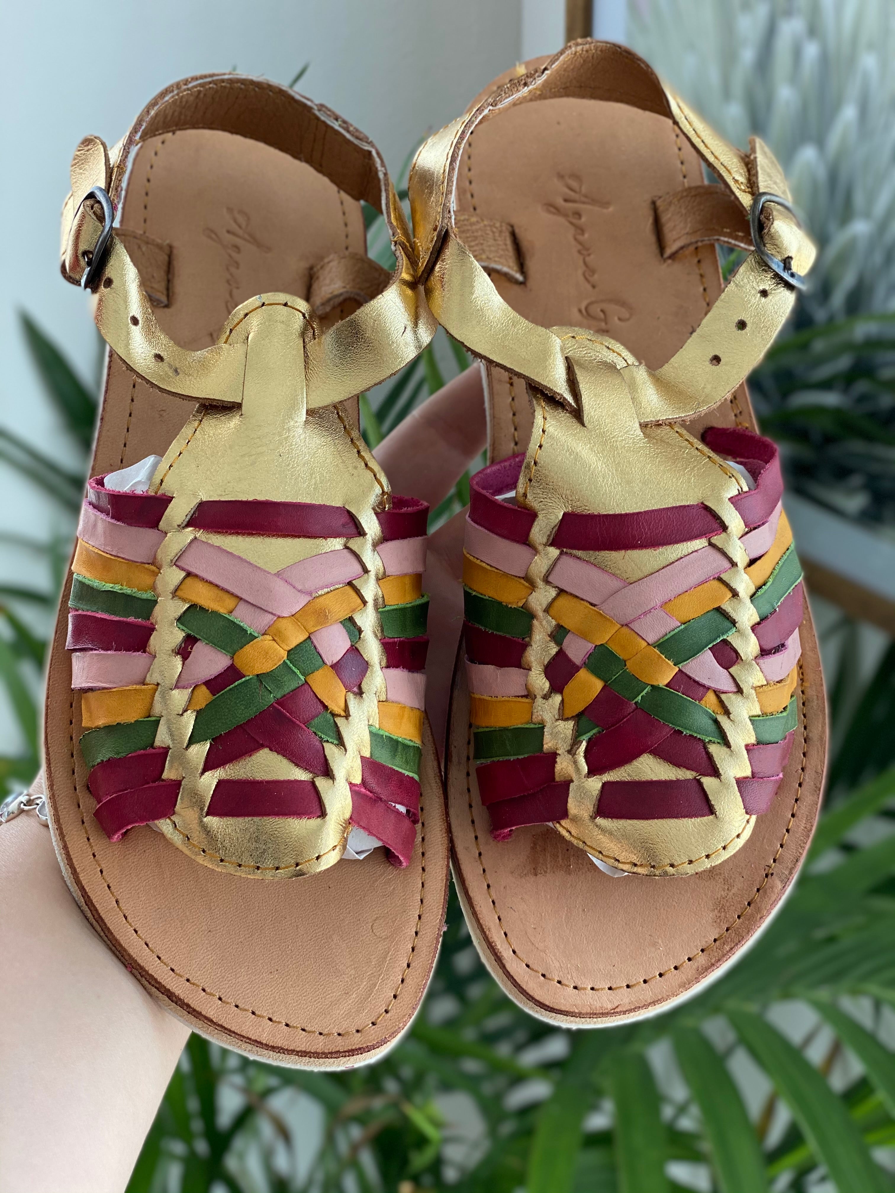 Evelyn Huaraches Gold Multi Color