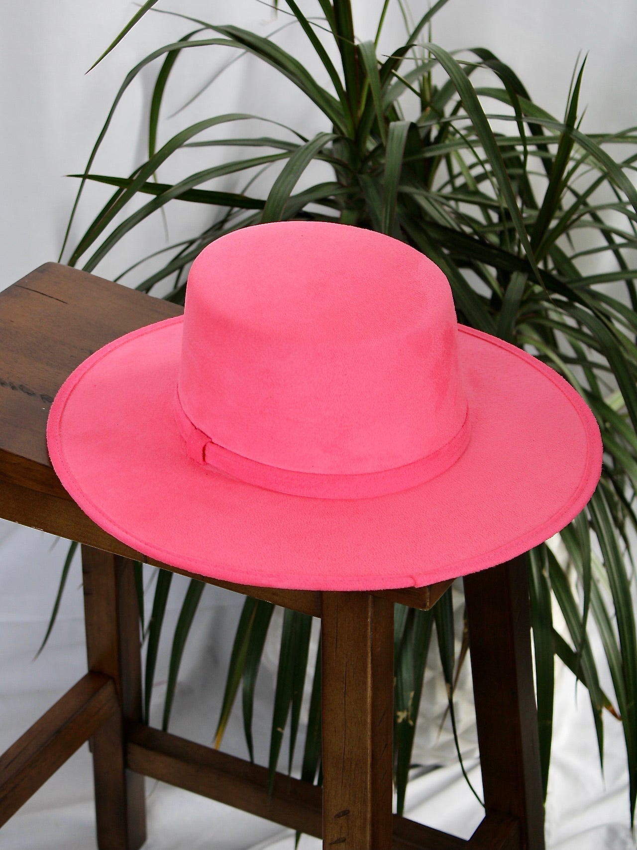 Faux Suede Hat - Ultra Pink