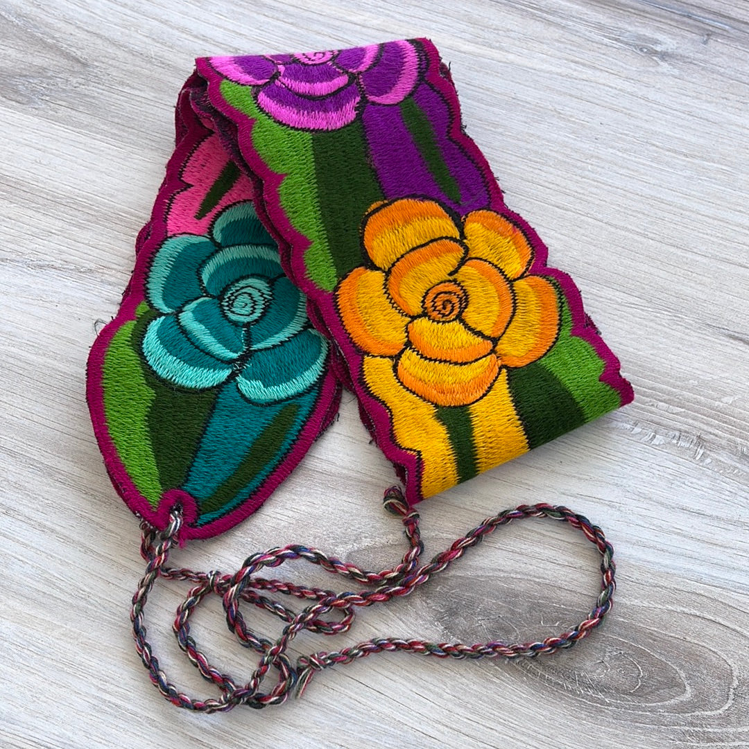Embroidered Sash Belt - Magenta