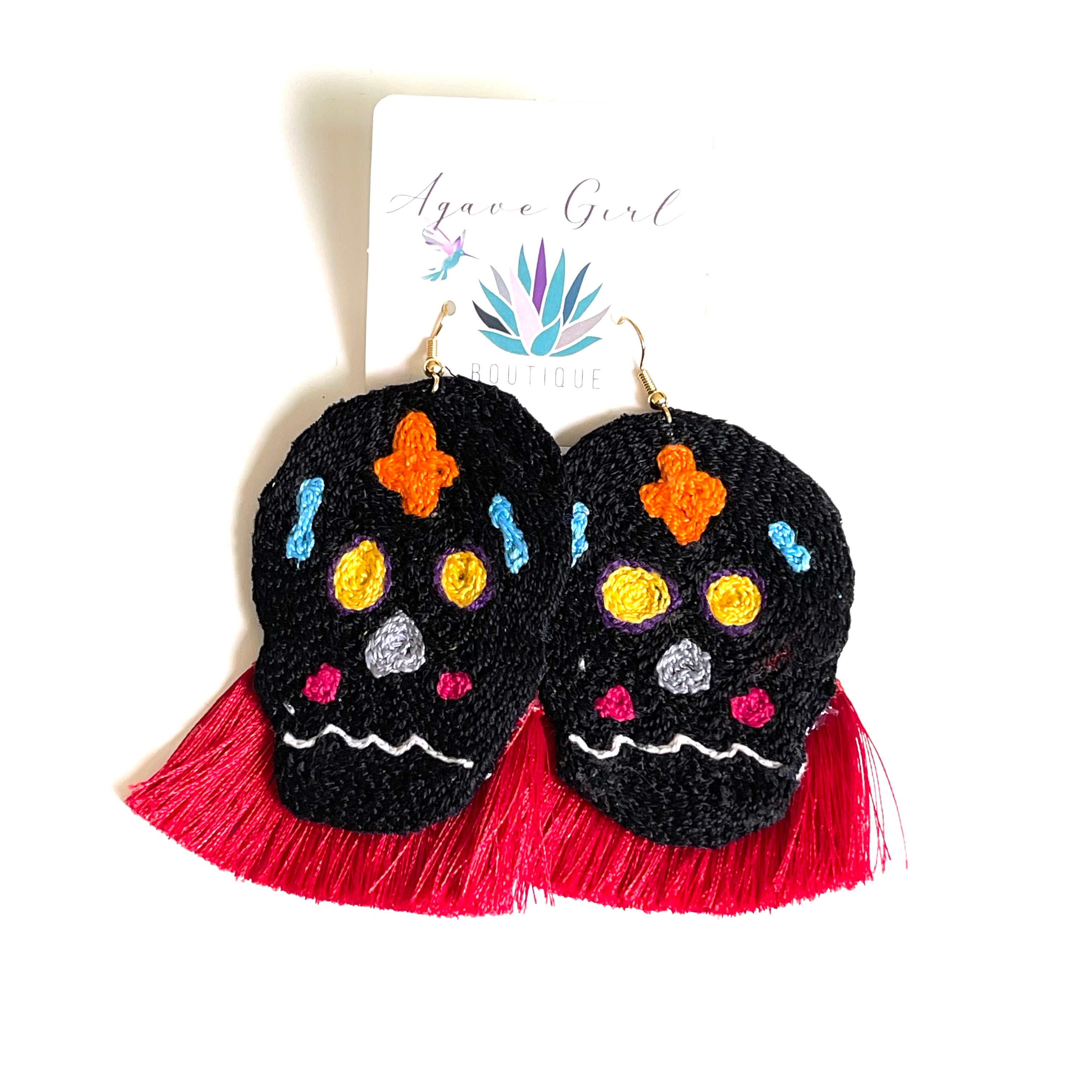 Calavera Embroidered Earrings