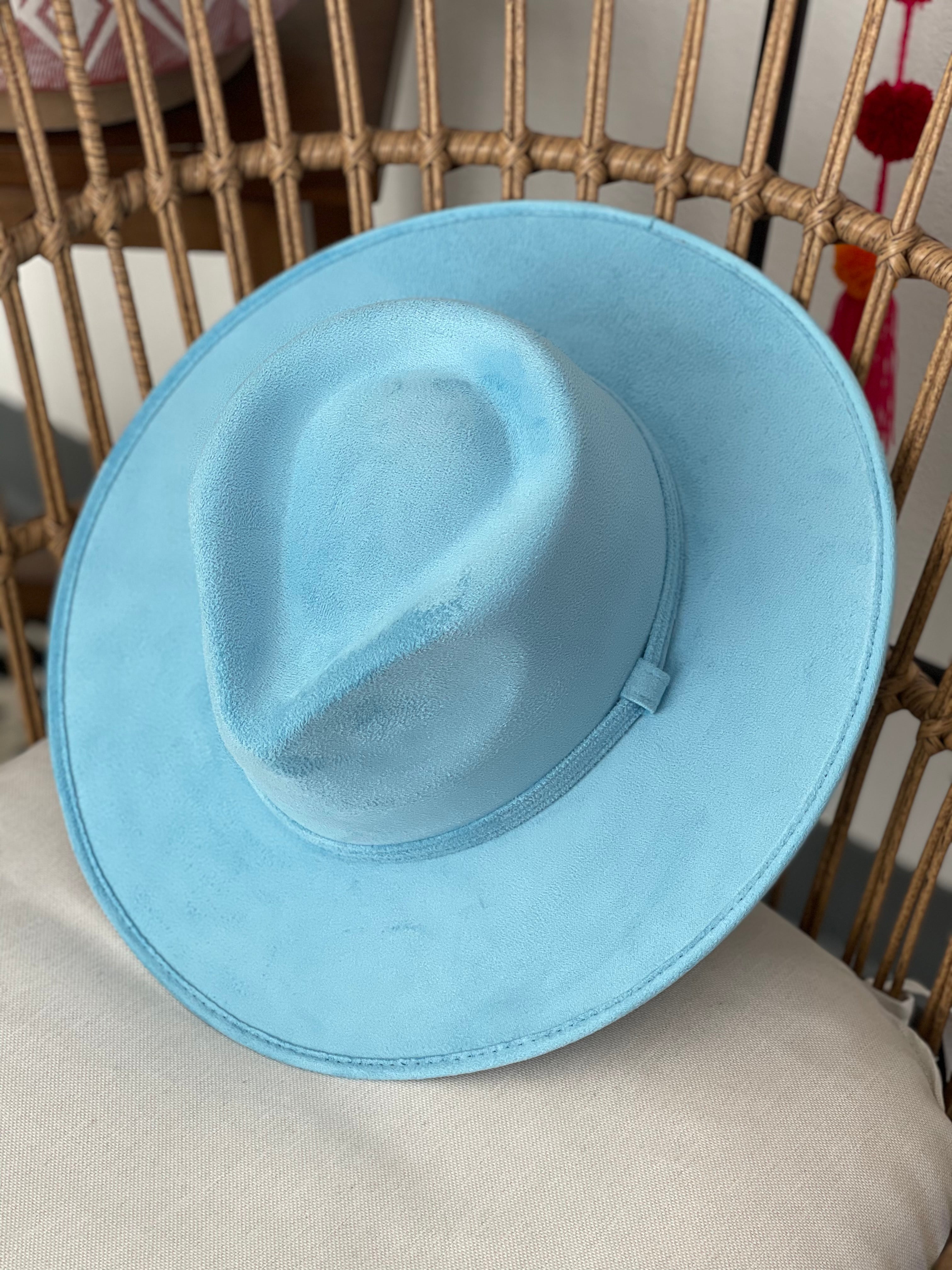 Faux Suede Gota Hat - Baby Blue