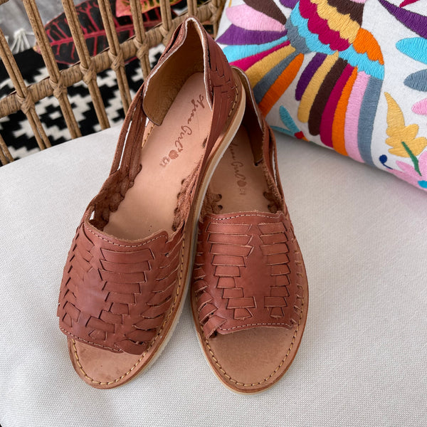 Buy Open Toe Artisanal Sandal. Mexican Leather Flats. Tan Sandals. Cute  Summer Sandal. Slip on Shoes. Open Toe Artisanal Shoes. Online in India -  Etsy