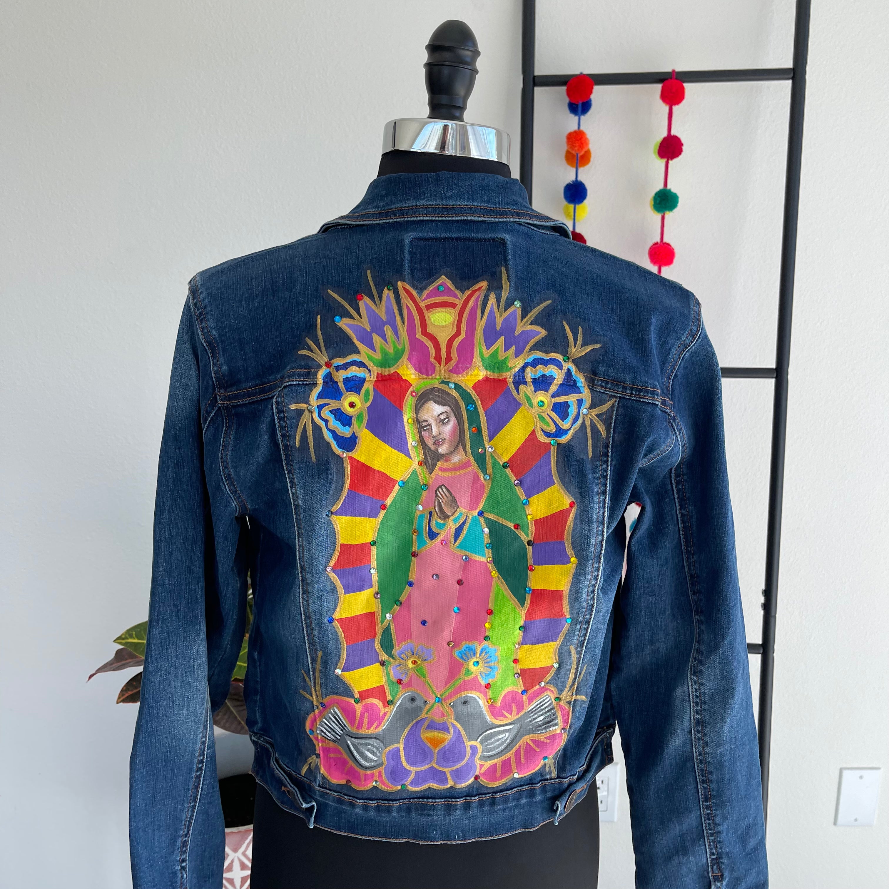 Virgencita Hand Painted Denim Jacket